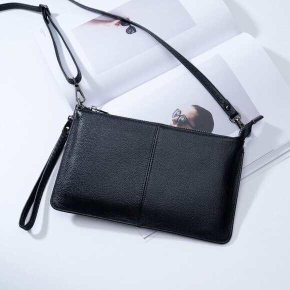 Genuine Leather Wristlet Purse Women Small Crossbody Clutch for Evening